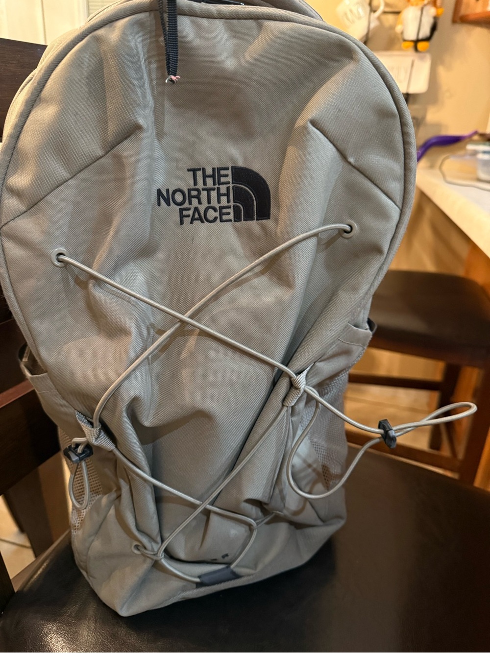 The North Face Tan Gray Men's Daypack with Front Bungee